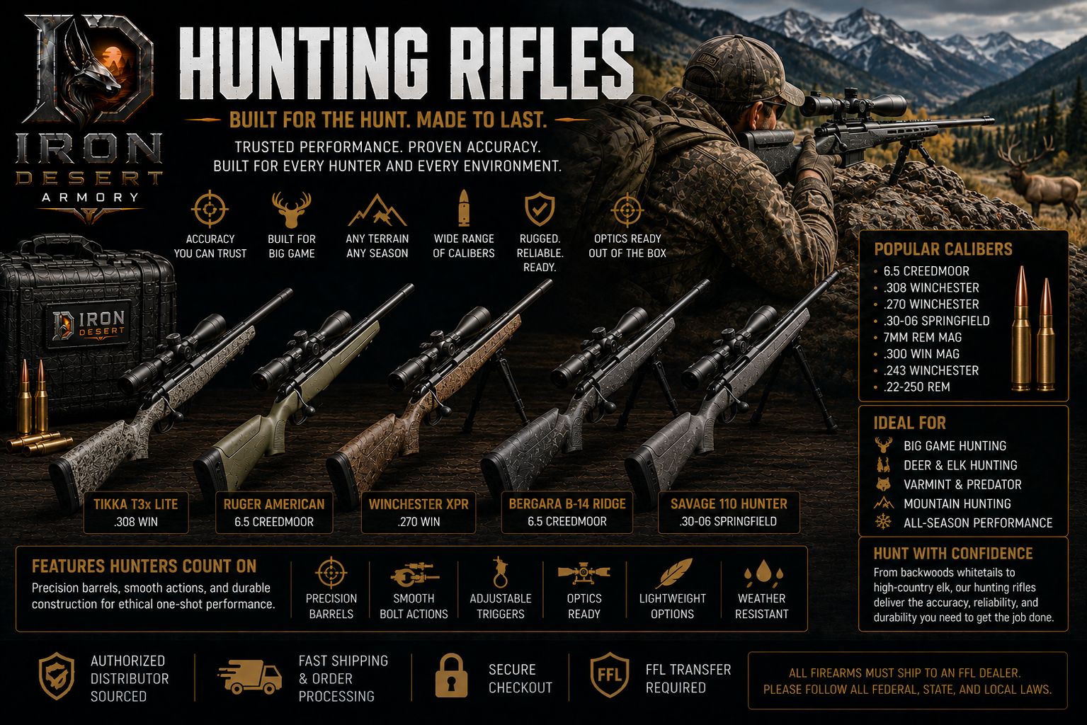 Best hunting rifles of 2026 buying guide from Iron Desert Armory