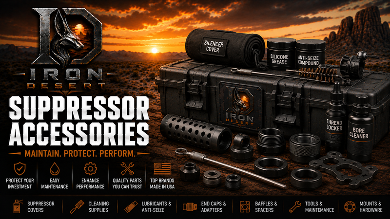 Suppressor covers, cleaning supplies, maintenance tools and suppressor accessories from Iron Desert Armory