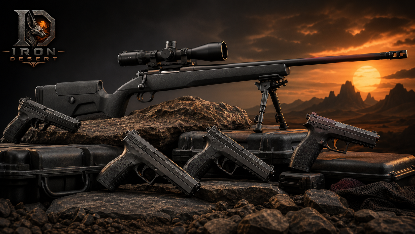 Modern pistols and precision rifle collection