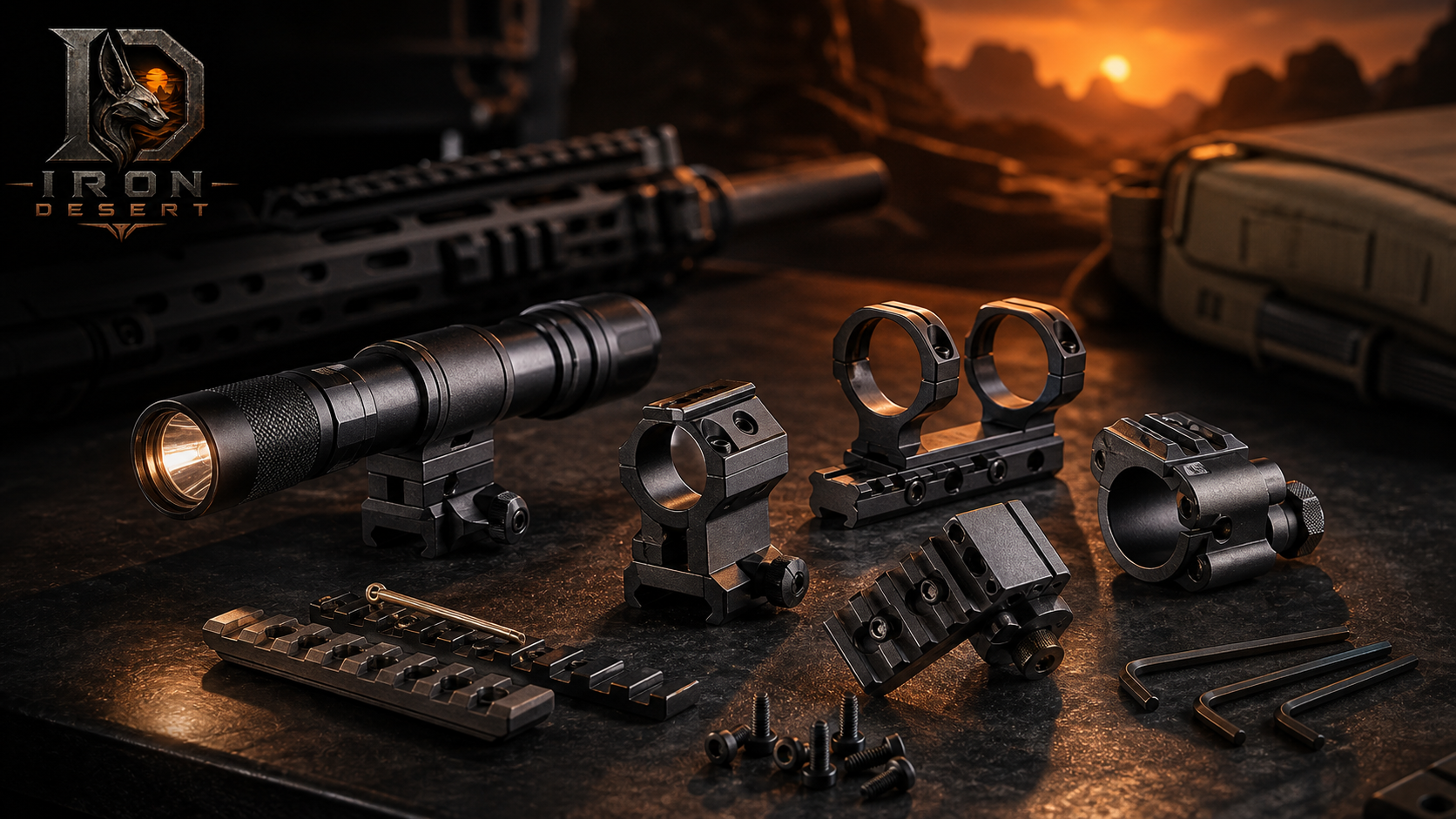 Flashlight and laser mounting hardware