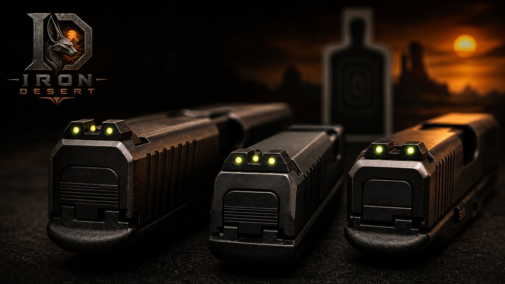 Luminous pistol night sights in low light