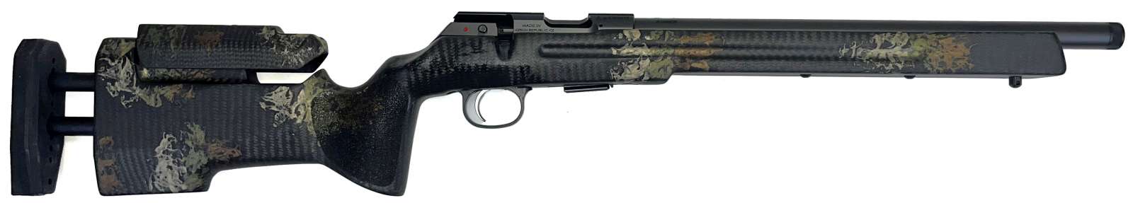 CZ 457 Varmint Trainer MTR 22LR Bolt Action Rifle with 16.5-inch Threaded Barrel and Camouflage Synthetic Stock