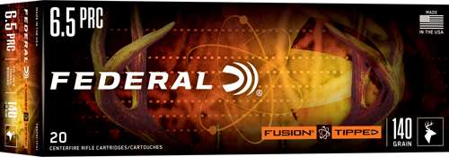 Federal 6.5 PRC 140-Grain Fusion Tipped Rifle Ammunition - 20 Rounds per Box, 10 Boxes per Case