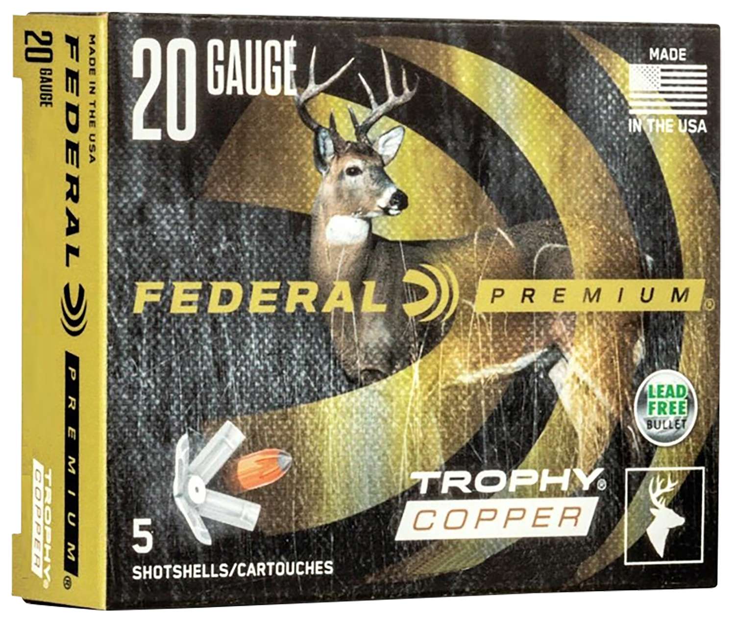 Federal Freight Train 20 Gauge 2-3/4 inch 275 Grain Copper Sabot Slug - 5 Rounds per Pack, 10 Packs per Case