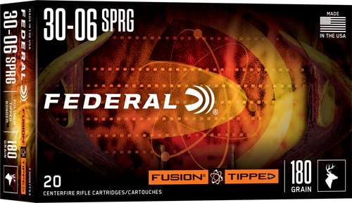 Federal 30-06 Springfield Fusion Tipped 180-Grain Ammunition - 20 Rounds per Box, 10 Boxes per Case