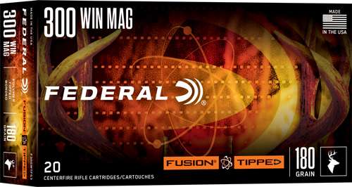 Federal 300 Win Mag 180 Grain Fusion Tipped Ammunition – 20 Rounds per Box