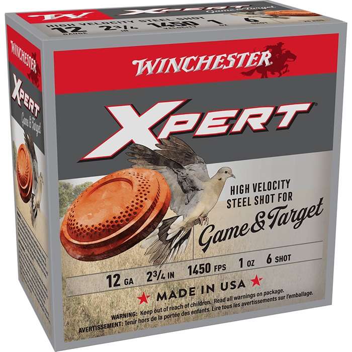 Winchester Ammo 12 Gauge High Velocity Steel Shot, 2-3/4 Inch, 1 oz #6, 25 Rounds per Box