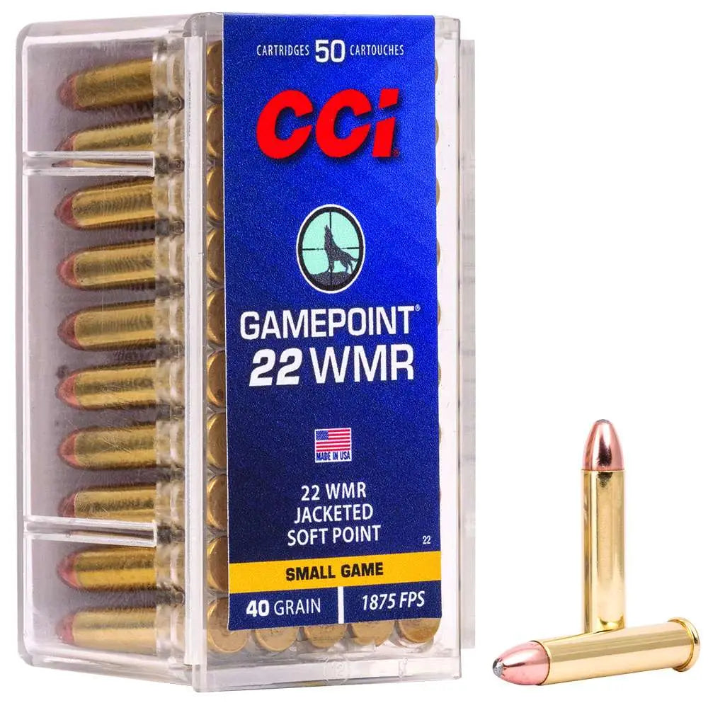Cci 22 WMR GamePoint 40-Grain Jacketed Soft Point Ammunition, 50 Rounds per Box