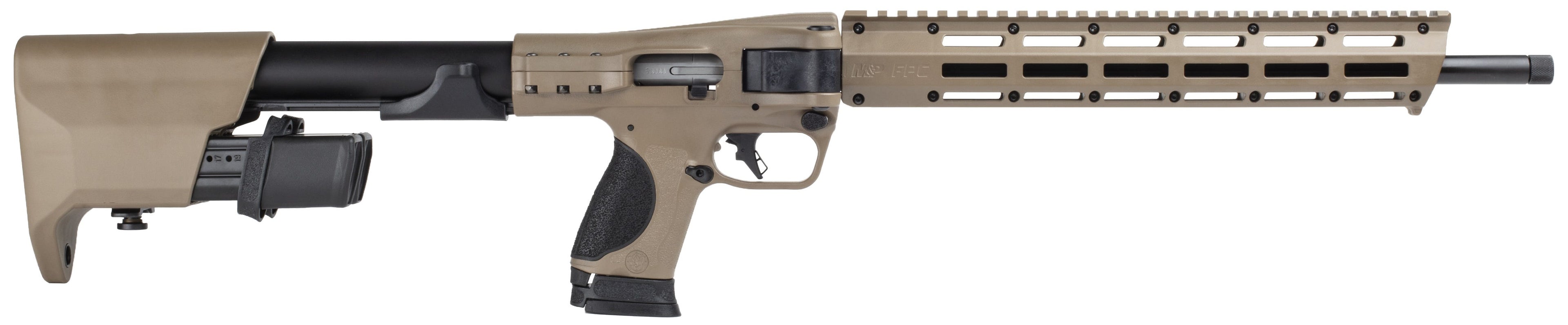 Smith & Wesson M&P FPC Flat Dark Earth 9mm Semi-Automatic Rifle with 16.25-Inch Barrel and M-LOK Rail System