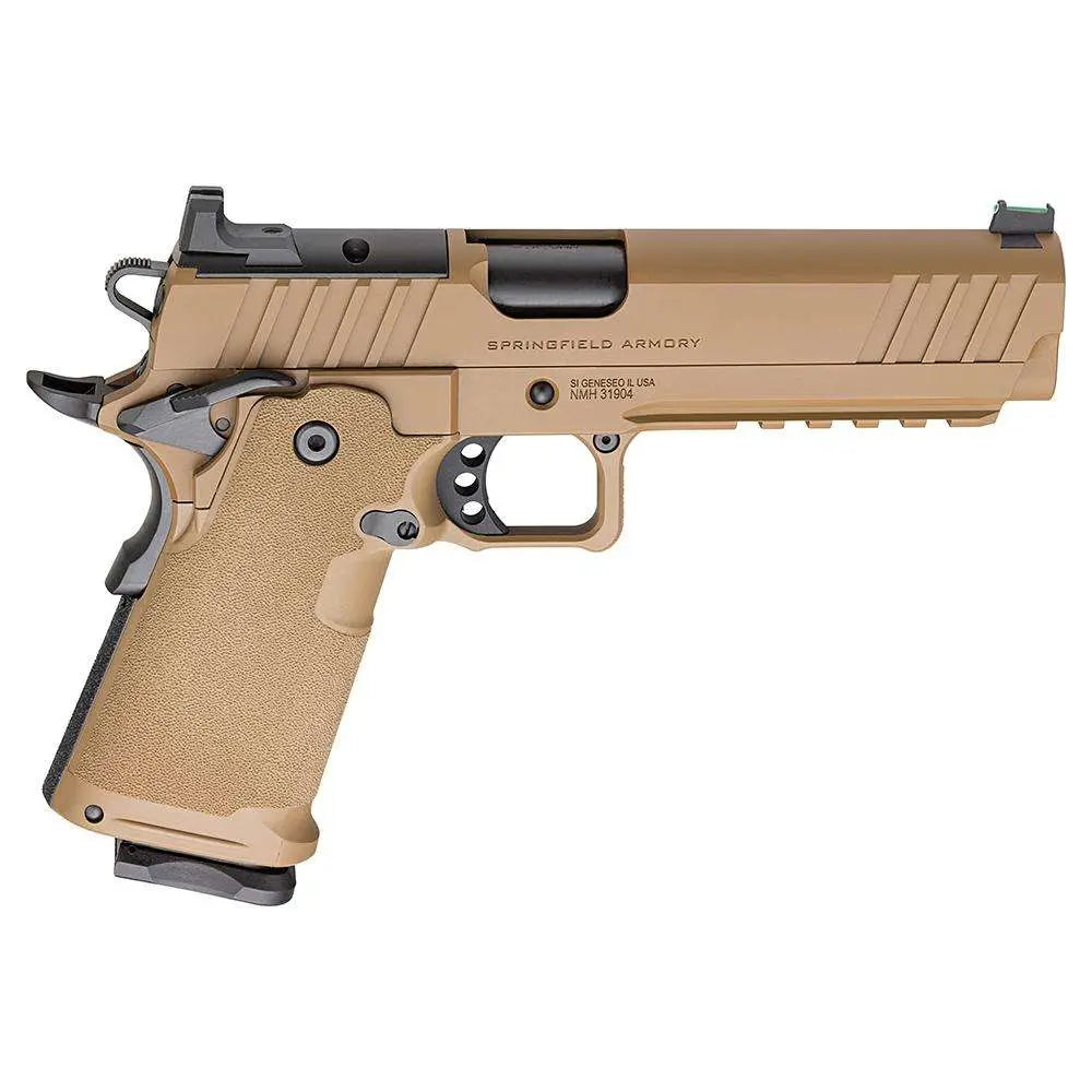 Springfield Armory 1911 DS Prodigy Coyote Brown 9mm with 5" Barrel and Two 10-Round Magazines