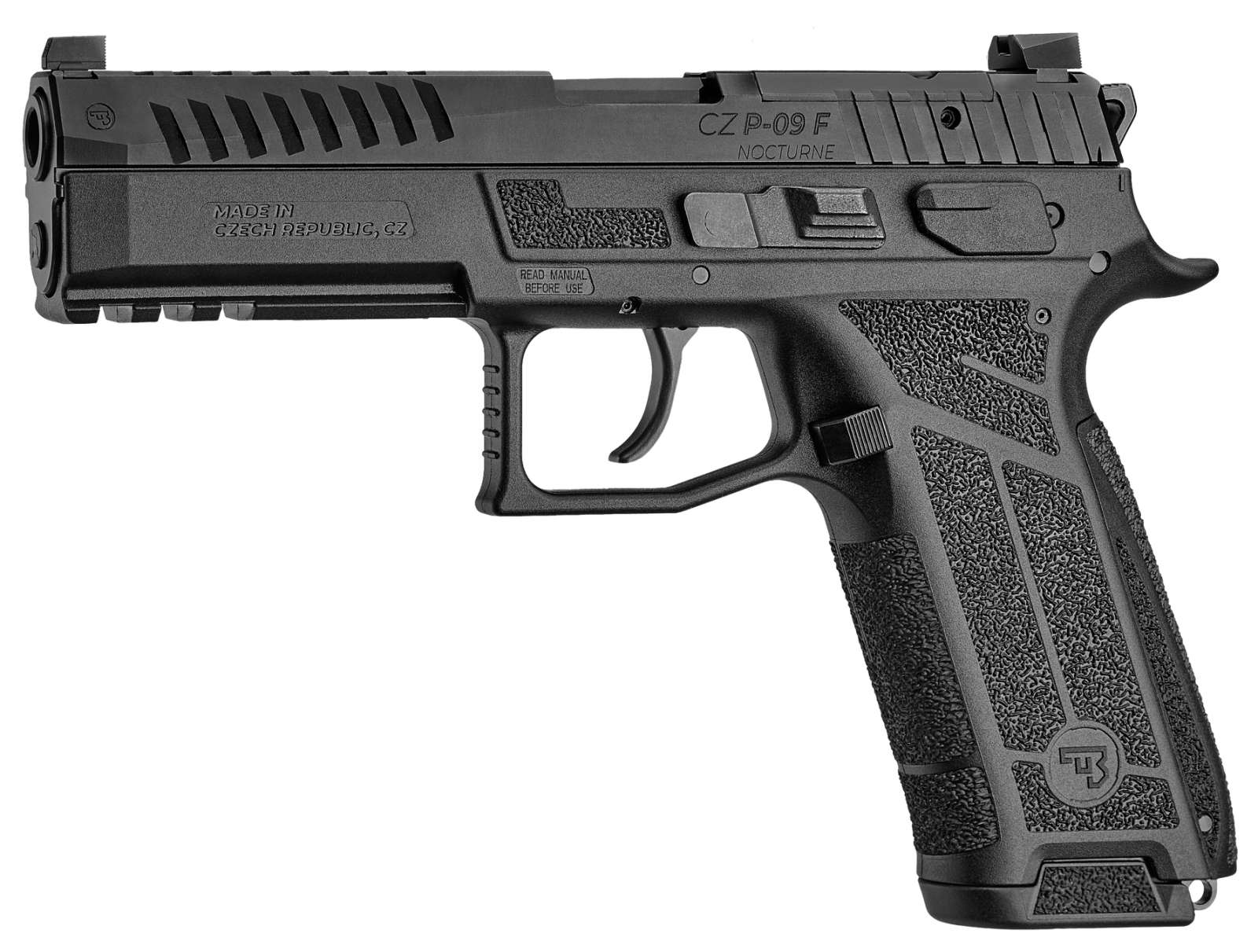 CZ P-09F Nocturne 9mm Pistol with Optics Ready and Two 19-Round Magazines
