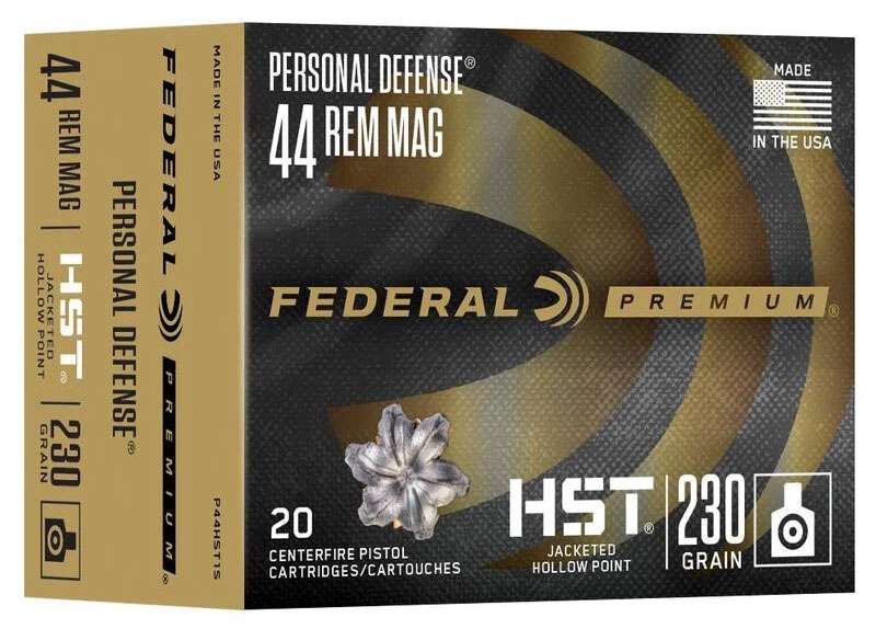 Federal P44HST1S 44 Rem Mag JHP Personal Defense Ammunition – 230 Grain, 20 Rounds per Box