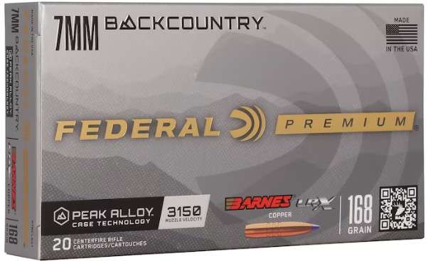 Federal 7mm Backcountry 168 Grain Barnes LRX Copper Bullet - 20 Rounds per Box