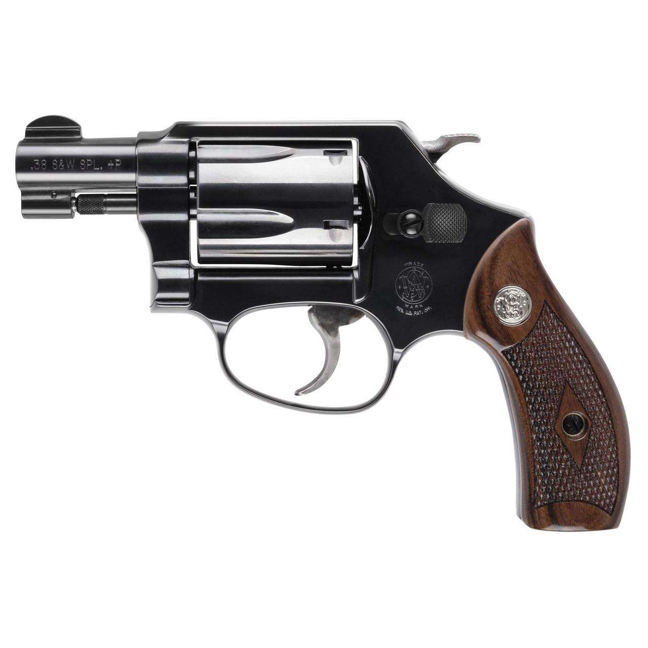 Smith & Wesson Model 36 .38 Special Revolver with 1.88-inch Blued Barrel and Wood Grips
