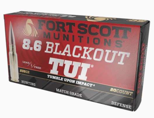 Fort Scott Munitions 8.6 Blackout 235 Grain Copper Solid Rounds – 20 Rounds per Box, 10 Boxes per Case