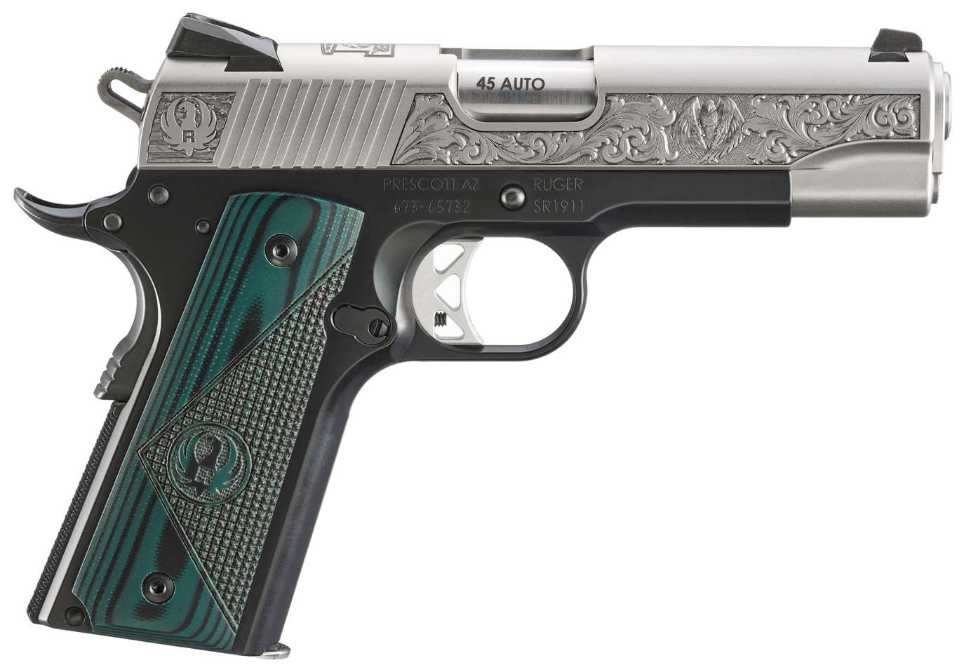 Ruger SR1911 Commander Mayodan NC Edition .45 ACP Pistol with 4.25-inch Barrel and Adjustable Sights