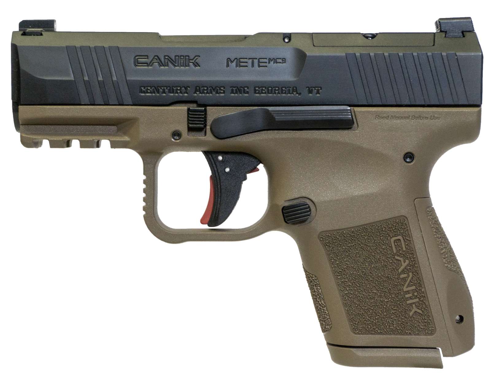 Canik Century Mete MC9 9mm Semi-Auto Pistol with Flat Dark Earth Frame and Black Slide