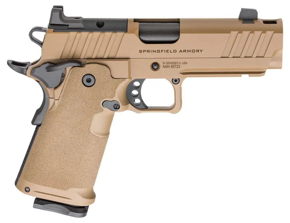 Springfield Armory 1911 DS Prodigy Coyote Brown 9mm Semi-Auto Pistol with Adjustable Sights and Two 10-Round Magazines