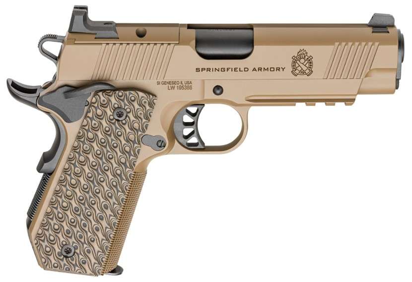 Springfield Armory 1911 TRP AOS 9mm Pistol with 4.25-Inch Coyote Finish and Night Sights