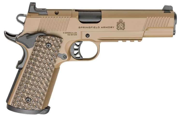Springfield Armory 1911 TRP AOS 9mm Pistol with 5-Inch Coyote Finish and Rail System