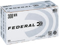 Federal .308 Winchester 150 Gr FMJ-BT Ammo - 50 Rounds per Box, 5 Boxes per Case