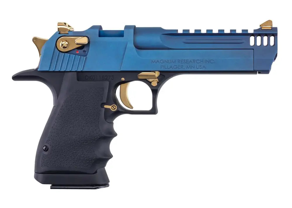Magnum Research DE50L5CBG .50 AE Semi-Auto Pistol with Blue Slide and Adjustable Sights