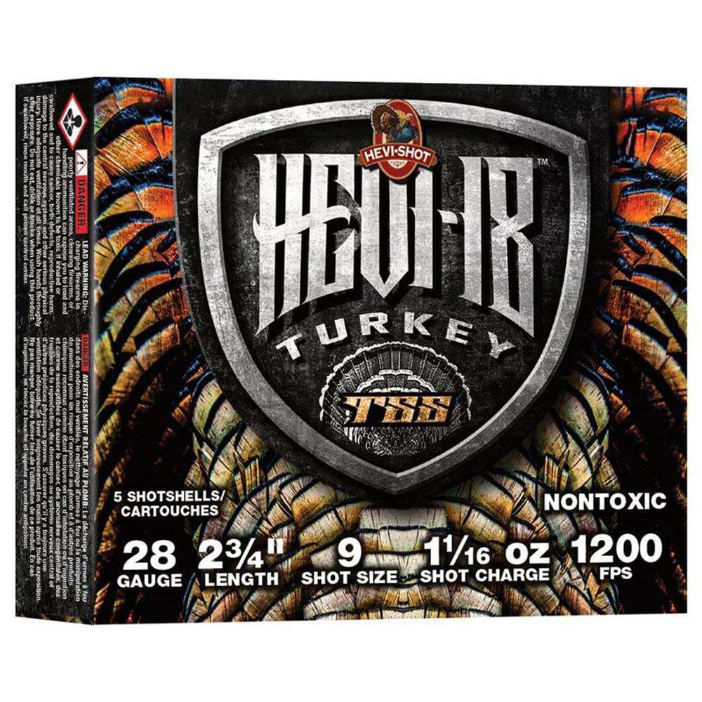 Hevishot HEVI-SHOT HEVI-18 TSS Turkey Loads 28 Gauge 2-3/4 Inch, 1-1/16 Ounce #9 Shot – 5 Rounds per Box, 10 Boxes per Case