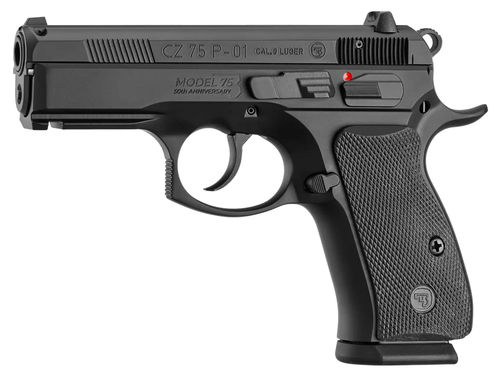 CZ 75 P-01 50th Anniversary 9mm Compact Pistol with Fixed Sights and Two Magazines
