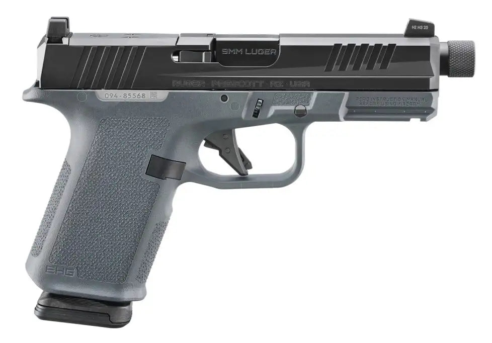 Ruger RXM Threaded 9mm Pistol with 4.5-inch Barrel and Stealth Gray Finish