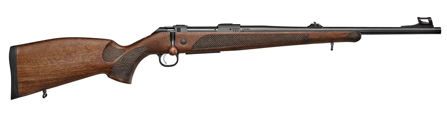 CZ 600 Plus ST3 Lux 300 Win Mag Bolt Action Rifle with Walnut Stock and Fiber Optic Sights