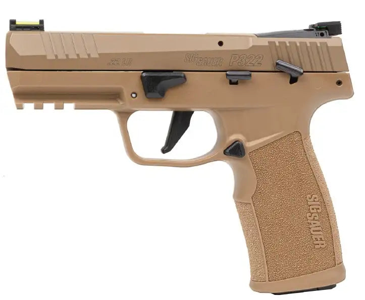 Sig Sauer P322 Coyote .22 LR Pistol with 4-Inch Barrel and Fiber Optic Sights