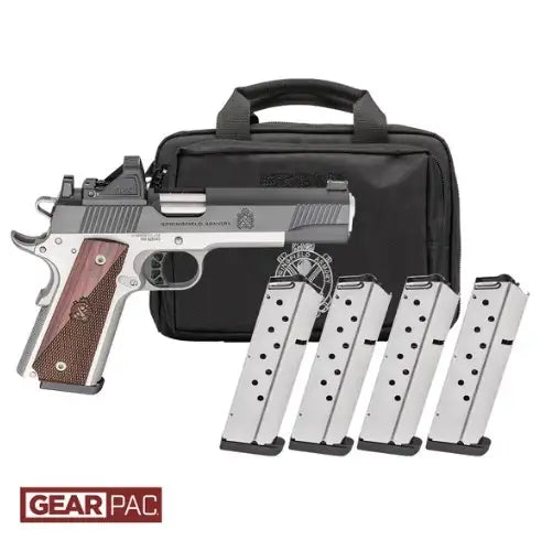Springfield Armory Ronin 1911 5-inch Blued Stainless Steel 9mm Semi-Auto Pistol with 4 Magazines and Adjustable Sights