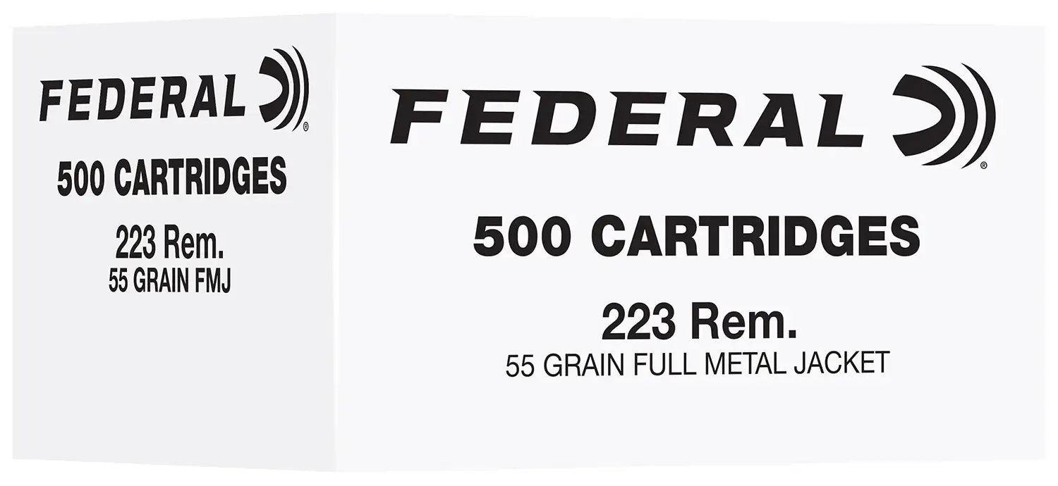 Federal .223 Remington 55 Grain FMJ Ammo - 500 Rounds per Case