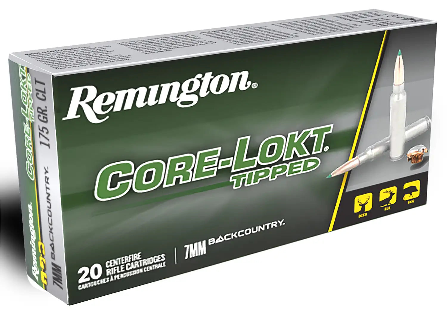 Remington Ammunition RT7BC 7mm Backcountry 175-Grain Core-Lokt Tipped Hunting Ammo - 20 Rounds per Box