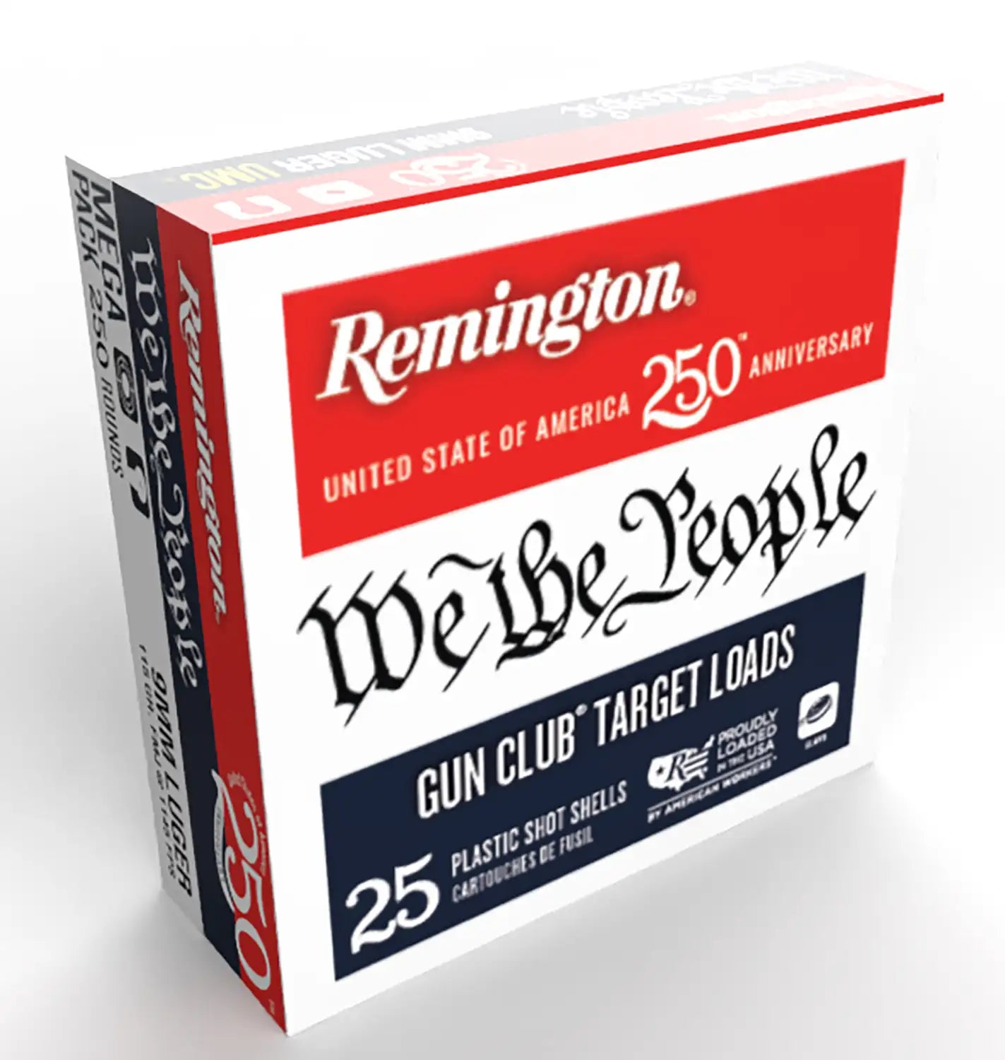 Remington Ammunition 12GA 2-3/4 Inch 1-1/8 Oz 8 Shot Gun Club US 250th, 25 Rounds per Box, 10 Boxes per Case
