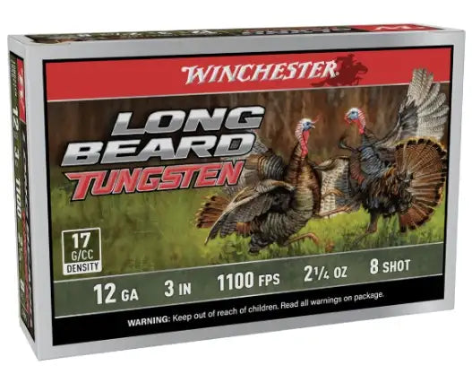 Winchester Ammo 12 Gauge 3" Long Beard TS17 #8 Shot – 2 1/4 Oz, 5 Rounds per Box, 10 Boxes per Case