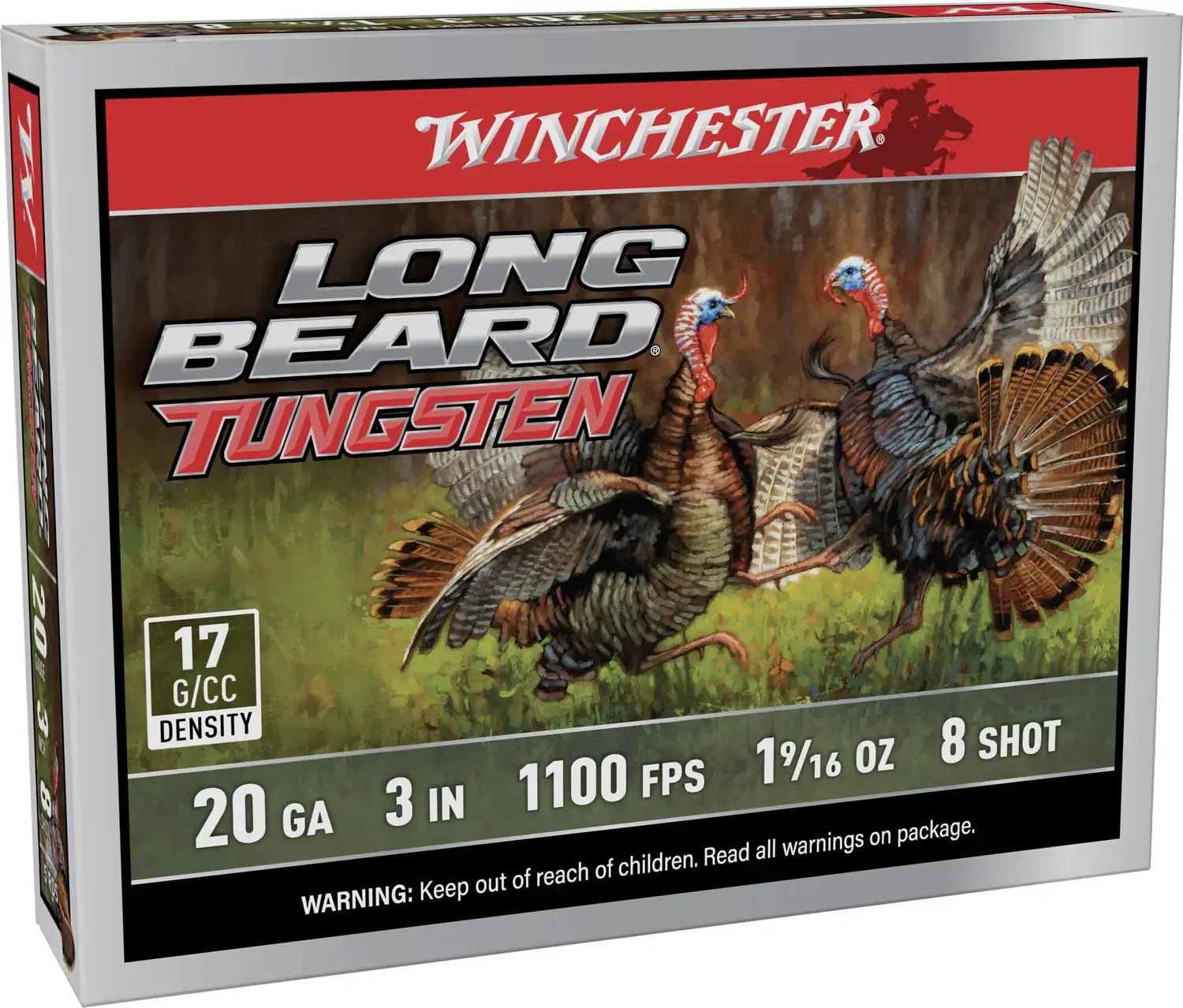 Winchester Ammo 20 Gauge 3" Long Beard TS17 Shotgun Shells, 1-9/16 oz, 8 Shot Size, 5 Rounds per Box