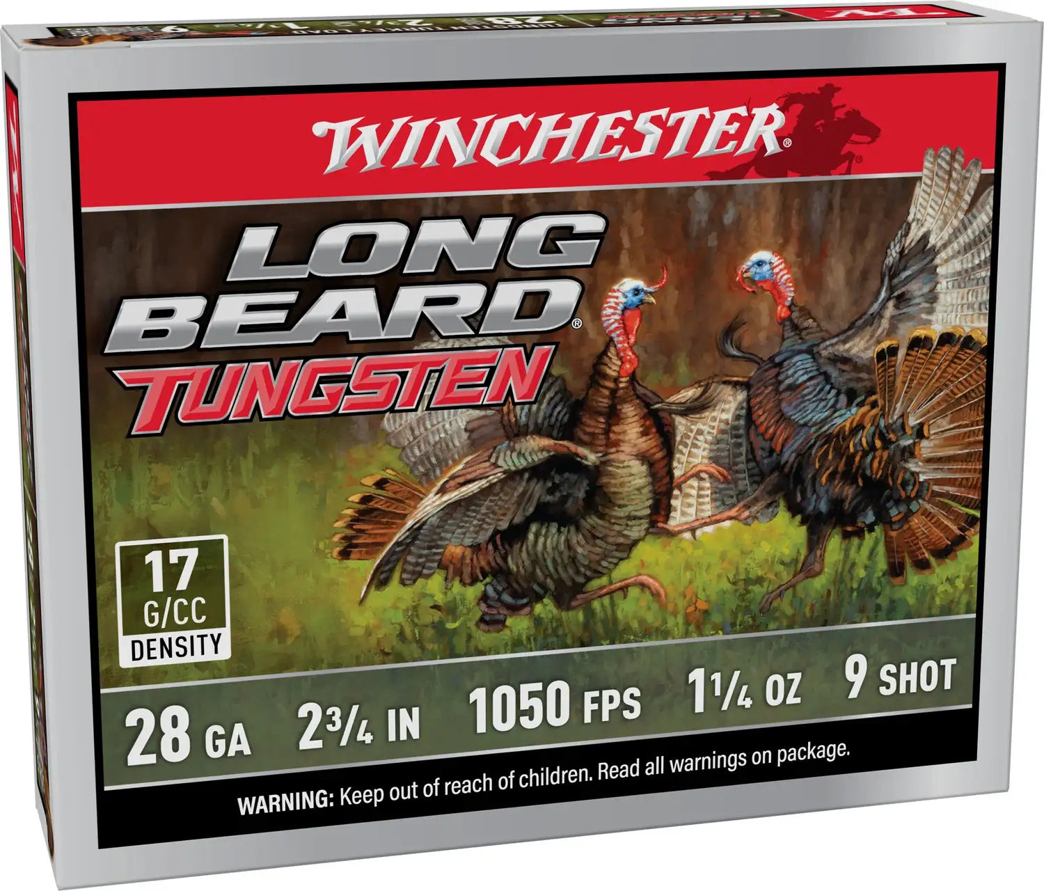 Winchester Ammo 28 Gauge 2-3/4" Long Beard TS17 Shotshells – 1-1/4 oz #9 Shot, 5 Rounds per Box