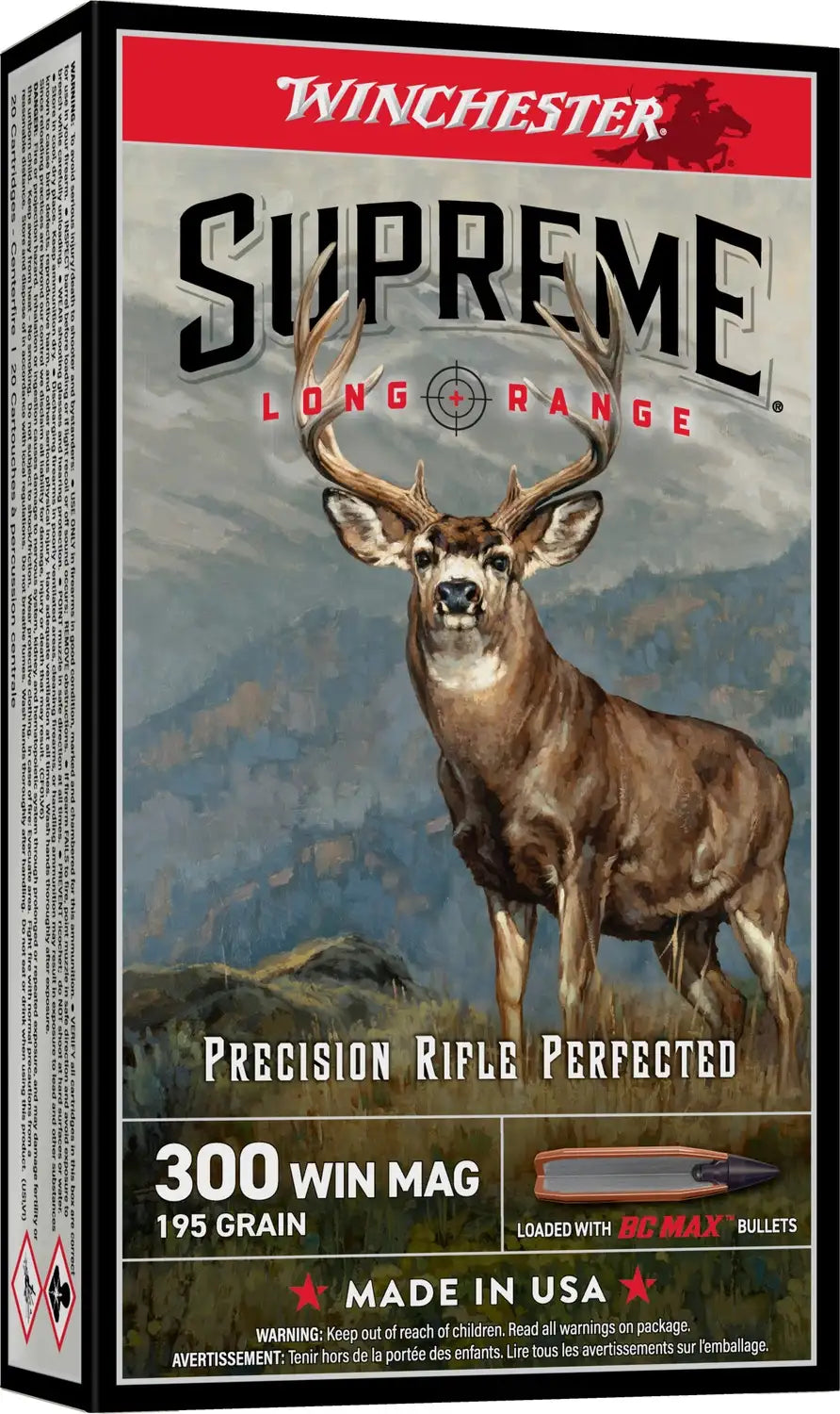 Winchester Ammo 300 Winchester Magnum 195 GR BC Max - 20 Rounds per Box, 10 Boxes per Case