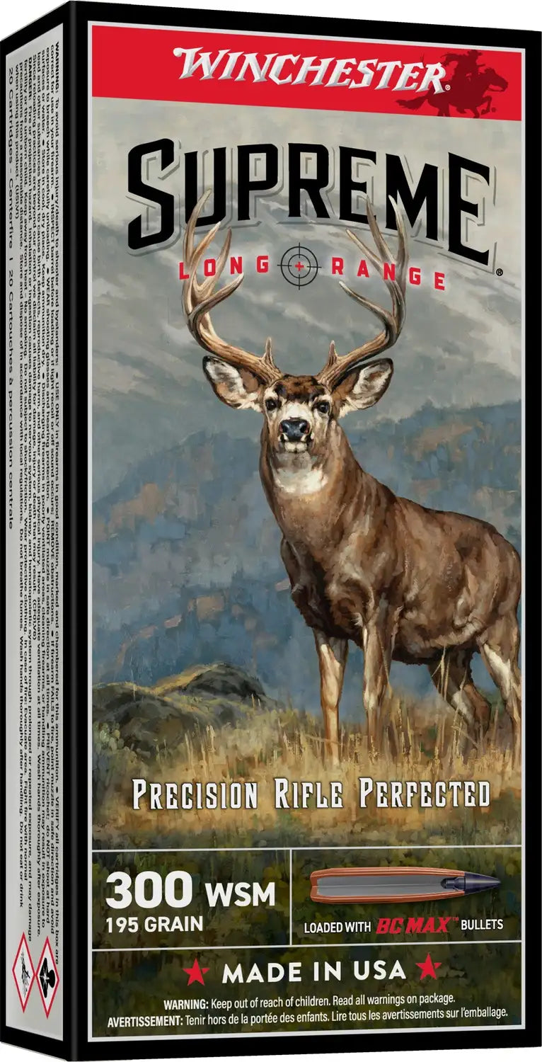 Winchester Ammo S300SBC 300 WSM 195 Grain Long Range Rifle Ammunition - 20 Rounds per Box, 10 Boxes per Case