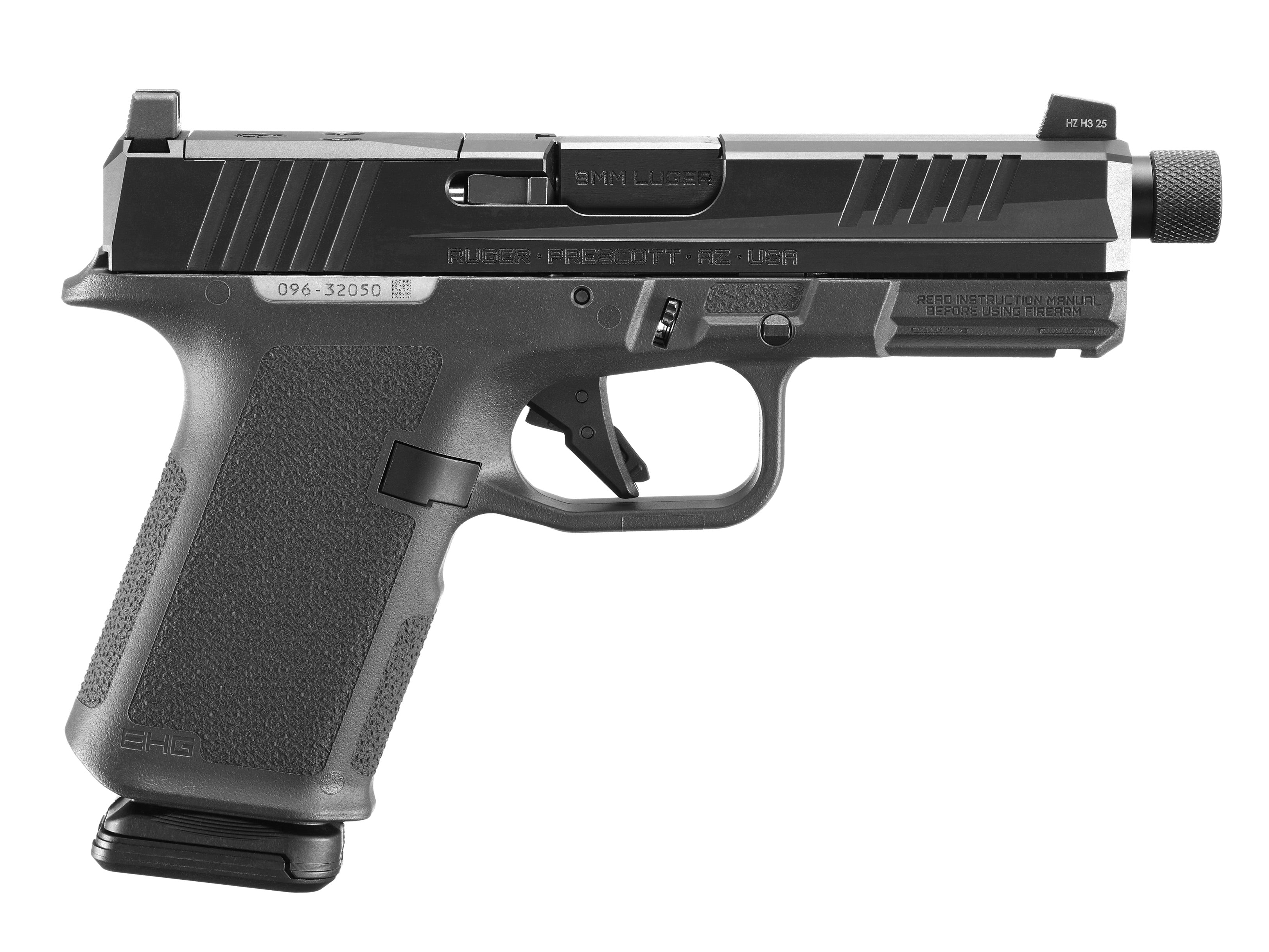 Ruger RXM Threaded 9mm Pistol with 4.5-inch Barrel and Magpul EHG Grip