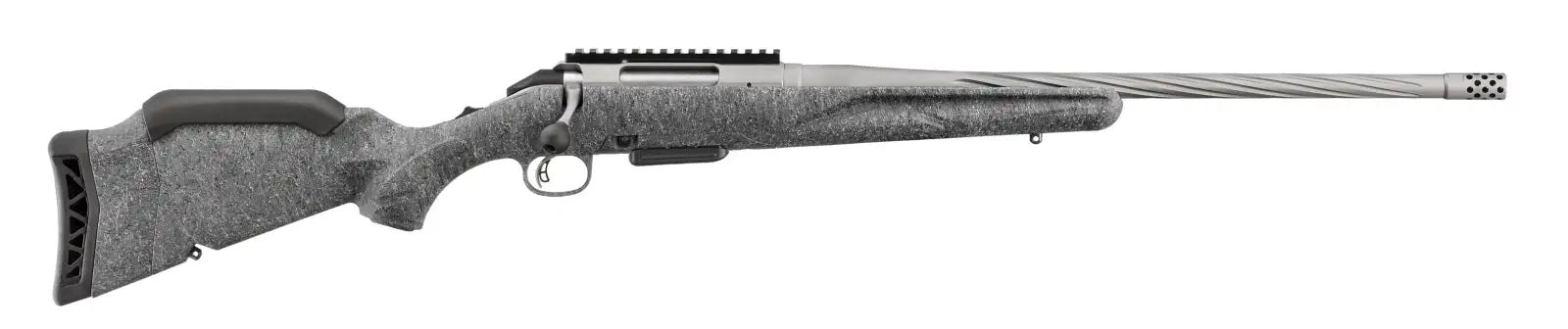 Ruger American G2 .350 Legend Bolt Action Rifle with 20-Inch Spiral Threaded Barrel and Gray Splatter Synthetic Stock