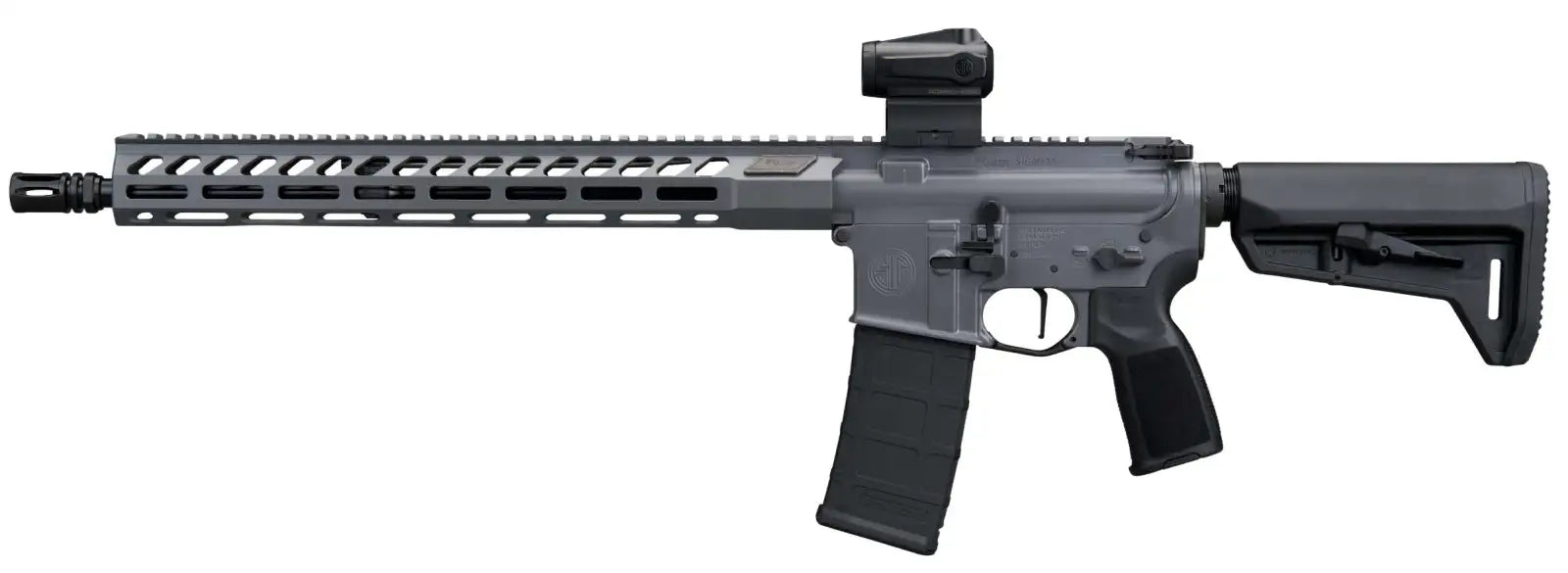 Sig Sauer M400 Forge 5.56 Rifle with 16.5-inch Cold Hammer Forged Barrel and Romeo MSR Gen2 - Matte Concrete Gray Cerakote Finish