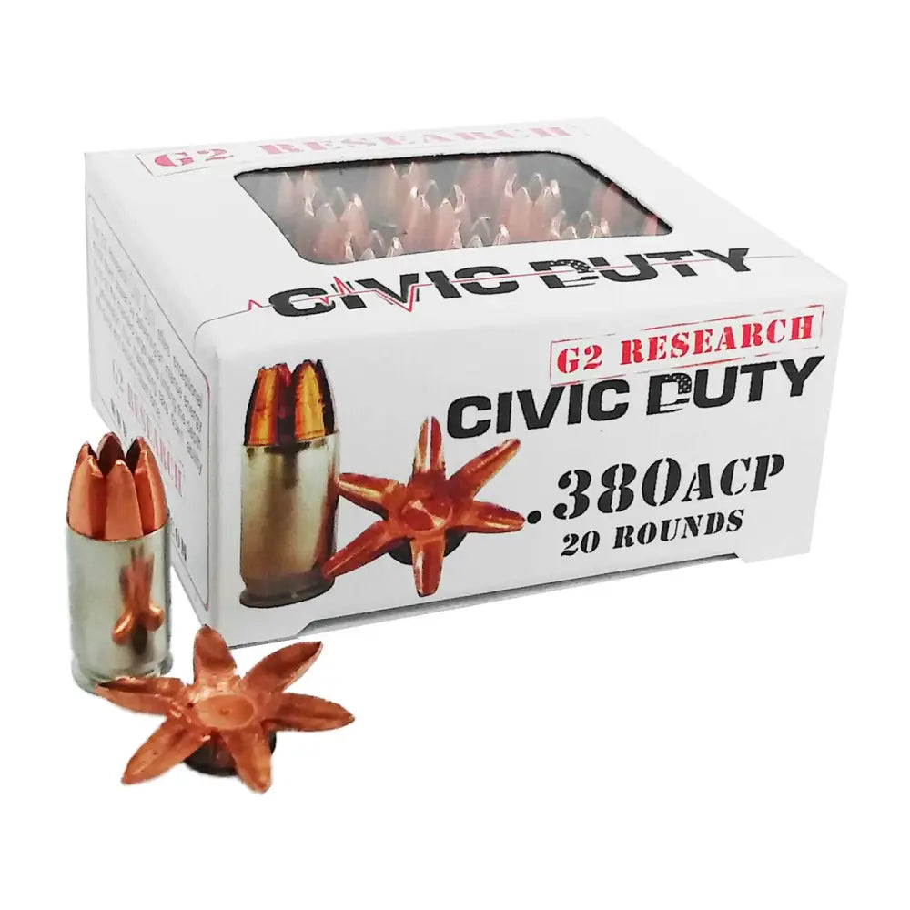 G2 Research Civic Duty .380 ACP Copper Expansion Projectile (CEP) 20-Round Box
