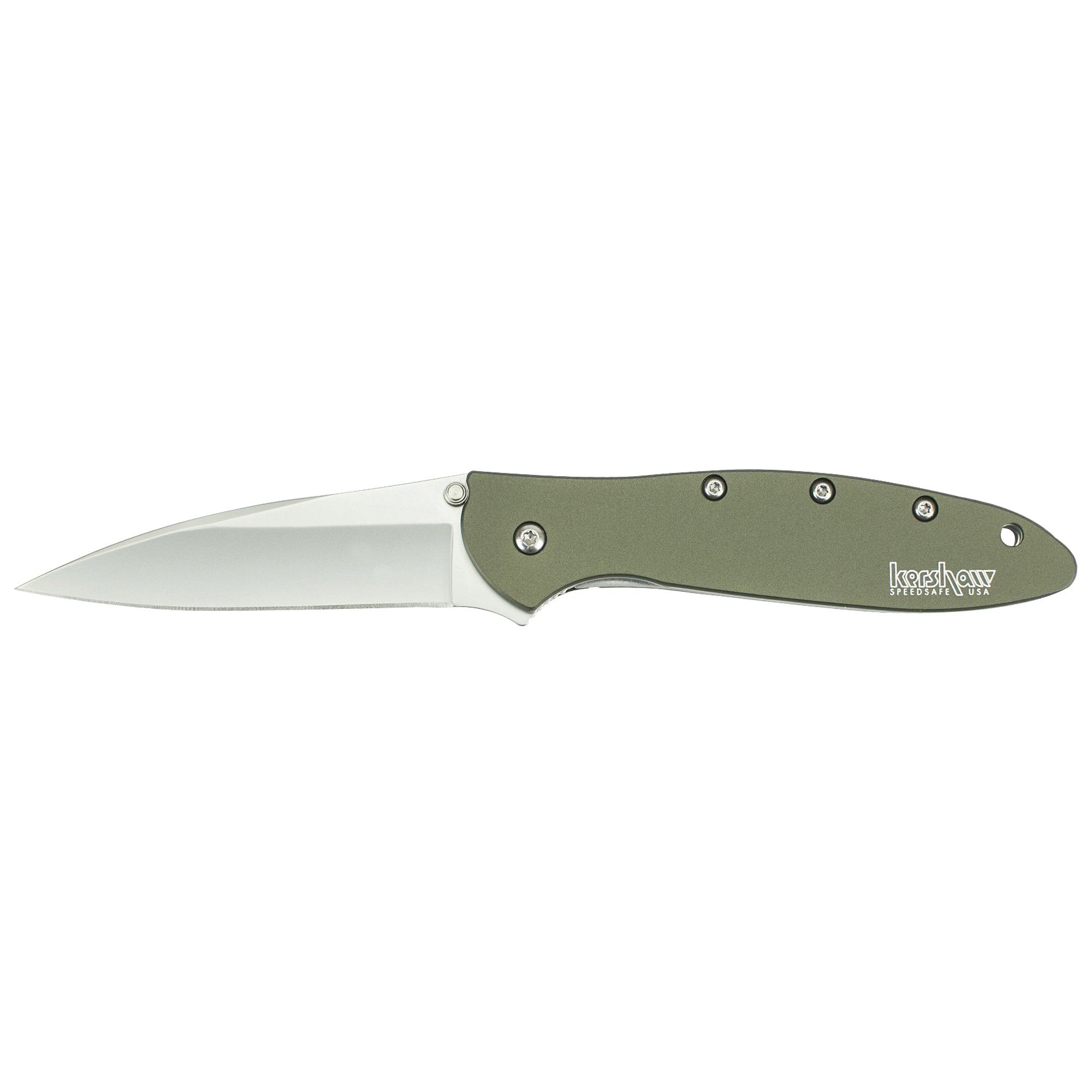 Kershaw Leek Folding Knife with Olive Drab Green Handle, 3-Inch Blade - Model 1660OL