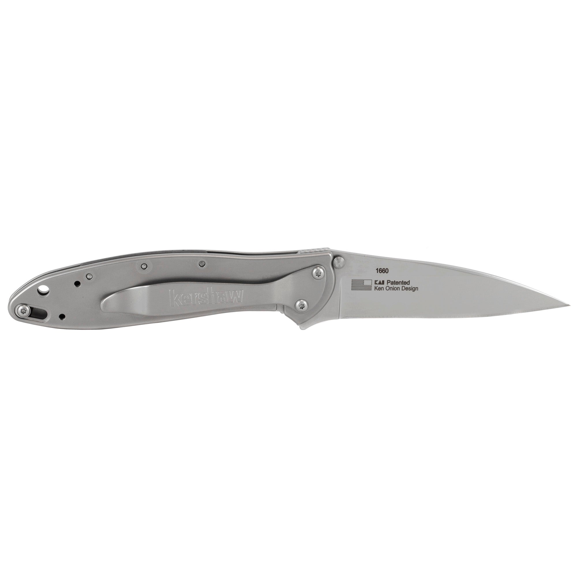 Kershaw Leek Folding Knife with 3-Inch Plain Edge Blade - Model 1660