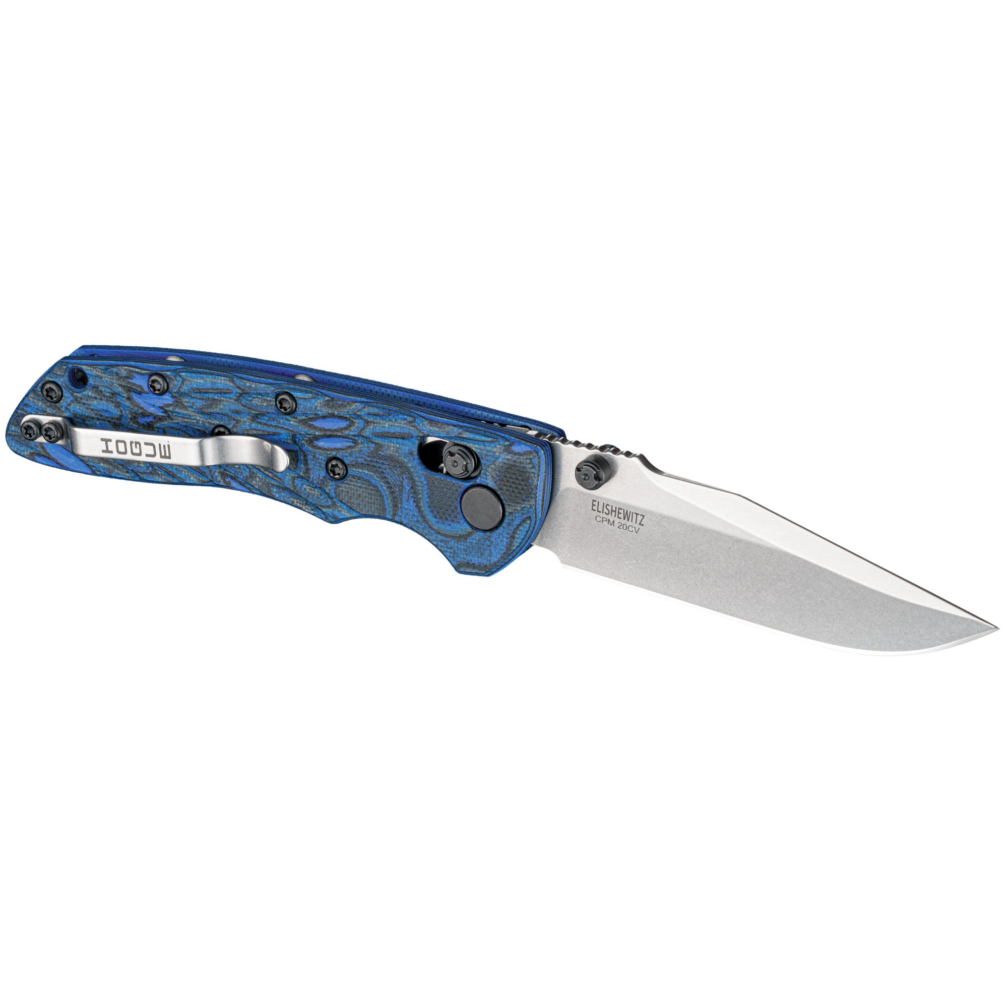 Hogue Deka 3.25-Inch Folding Knife with CPM-20CV Blade and Blue G10 Handle