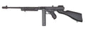 Thompson T1-C Commando Carbine .45 ACP Semi-Automatic Rifle with 16.5" Finned Barrel and Walnut Stock