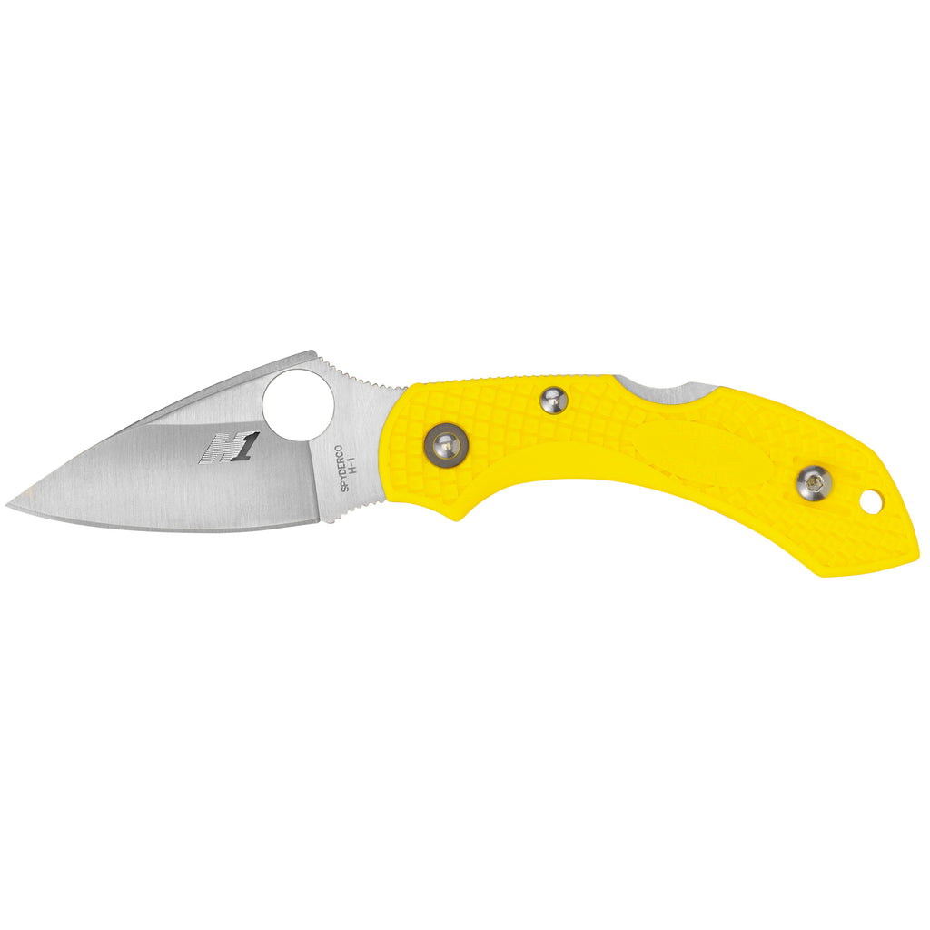 Spyderco Dragonfly 2 Salt Folding Knife with H-2 Steel Blade and Yellow FRN Handle