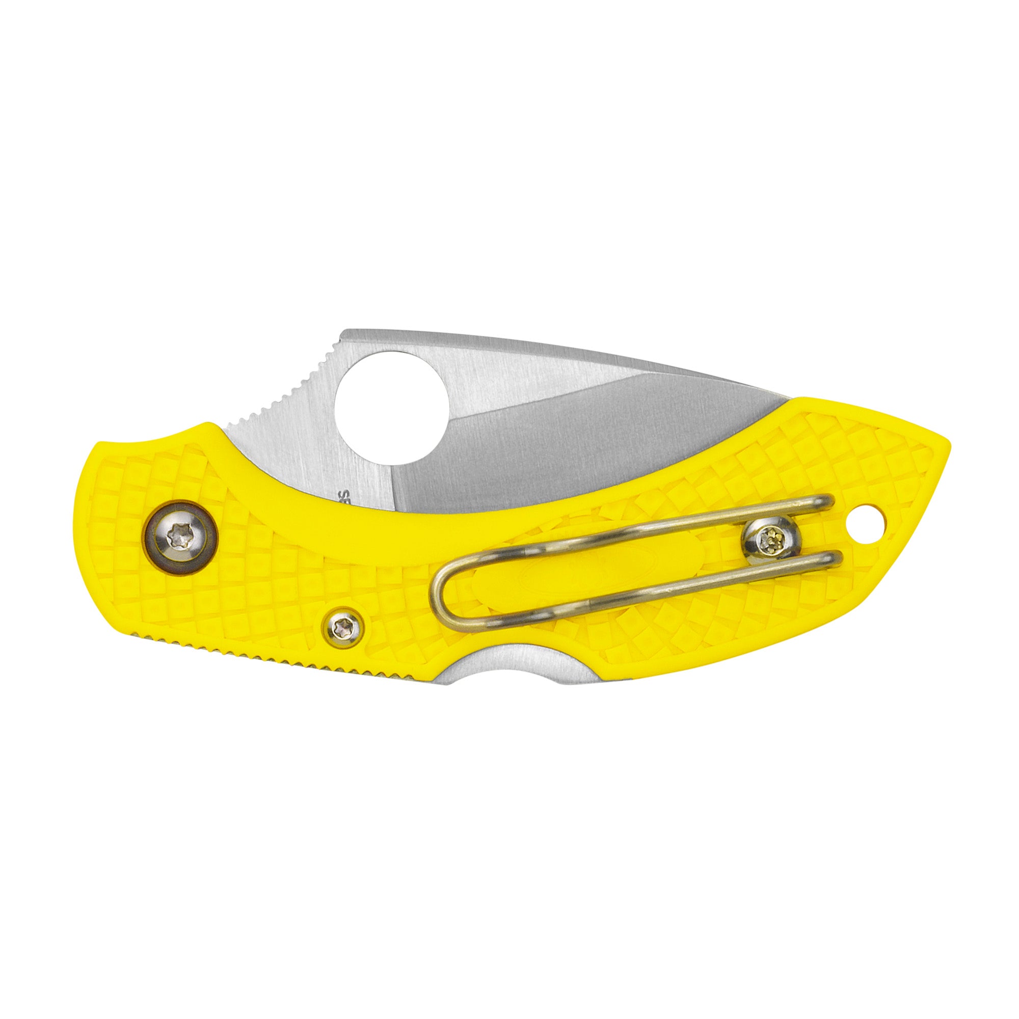Spyderco Dragonfly 2 Salt Folding Knife with H-2 Steel Blade and Yellow FRN Handle